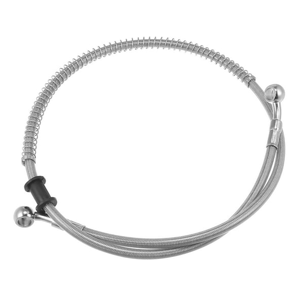 35.43" Length 10mm ID Motorcycle Hydraulic Brake Line Oil Hose Pipe Stainless Steel Braided Cable for ATV Silver Tone