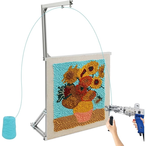 35.43" Tufting Frame Rug Tufting Kit DIY Creative Rugs Tool Tabletop Making Primary Tufting Cloth Stand w/2 G-Clamps & 8 Fix Corners