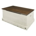 thumbnail image 1 of 35.43 x 17.52 x 18.9 in. Cottage Series Wood Storage Trunk, Distressed White, 1 of 1