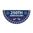 thumbnail image 1 of 35.43 x 17.72 Inch 250th Anniversary Semi Circle Banner for Parade Town Events, Polyester Patriotic Commemorative Flag for Historical Celebration Decor, 1 of 6