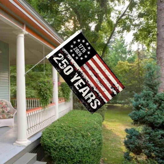 35.43 x 23.62 Inch USA 250 Years Patriotic Flag Outdoor Decoration for Yard Porch Wall Fence, 1776-2026 We The People Independence Anniversary Cloth Banner