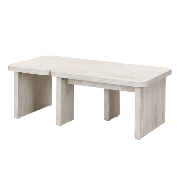 35.43x31.49 inch Wood Coffee Table with Open Storage / Smooth Surface for Convenience