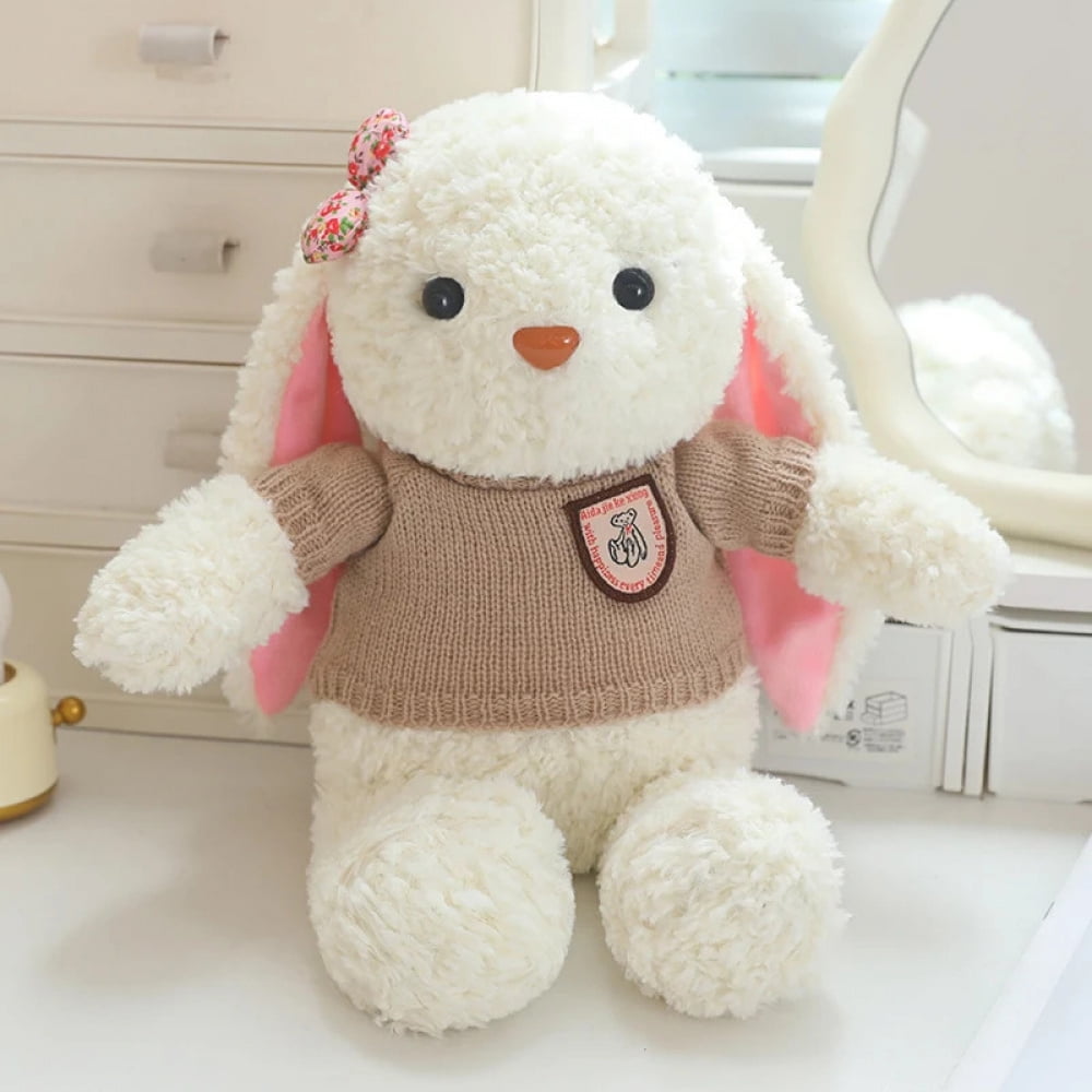 35/45cm Cartoon Fun Dressing Long Ears Rabbit Plush Doll Sweater Can ...