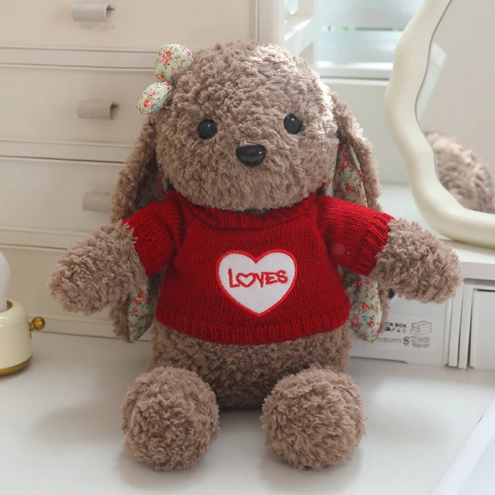 35/45cm Cartoon Fun Dressing Long Ears Rabbit Plush Doll Sweater Can ...