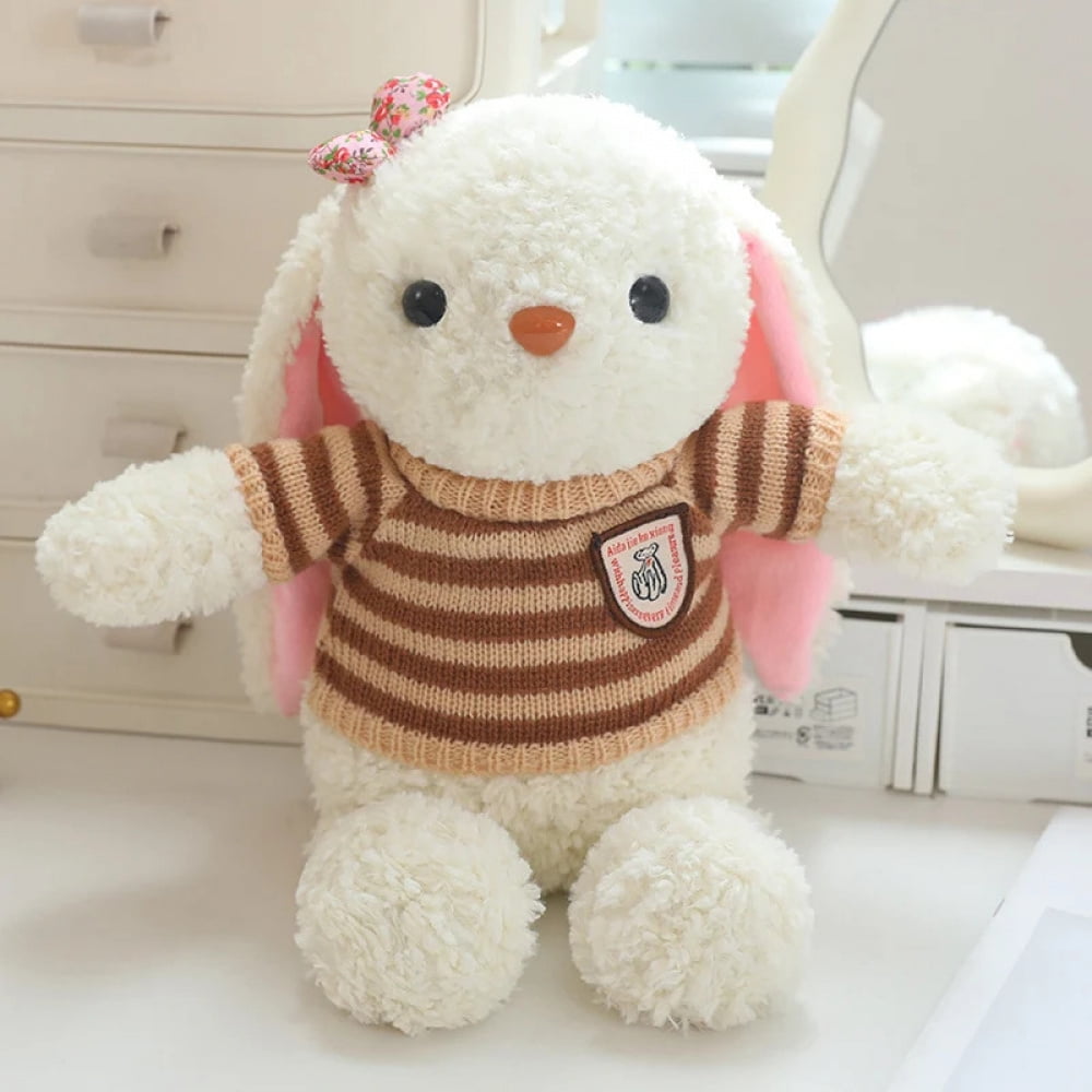35/45cm Cartoon Fun Dressing Long Ears Rabbit Plush Doll Sweater Can ...