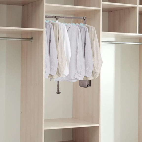 35-47 " Adjustable Closet Rod Closet-Mounted Simple Pull Down Clothes hanger