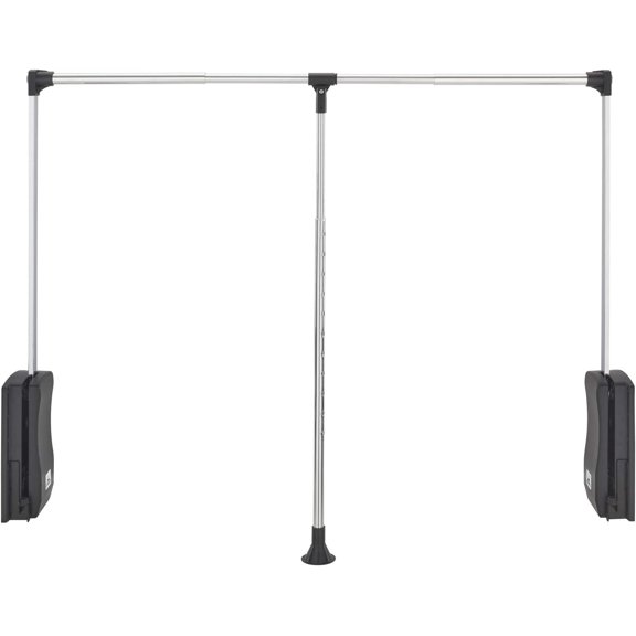 35"-48" Adjustable Steel Telescopic Pull Down Hanging Rod for Closet, Chrome - Side Mounted Clothes System Organizer for Wardrobe or Clothing Cabinet, CPDR-3548