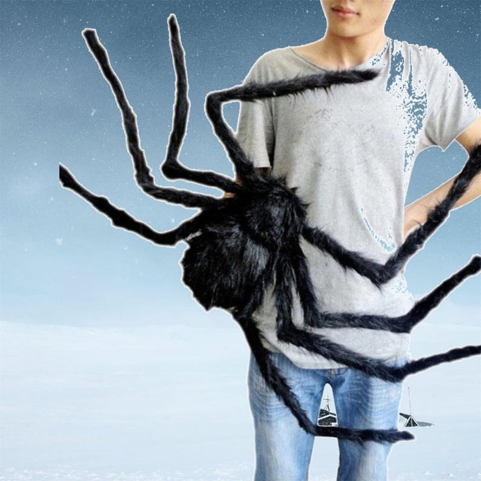 35 4in Halloween Giant Spider Decorations Black Realistic Hairy Spider 35 4in Halloween Giant Spider Decorations Black Realistic Hairy Spider