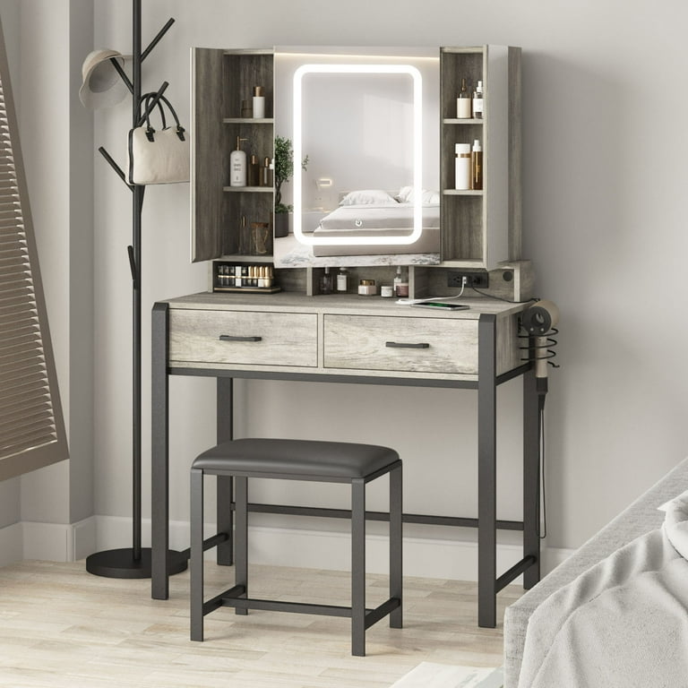 Grey Makeup Vanity Table Saubhaya Makeup