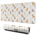 thumbnail image 1 of 35.4x15.7 Inch Gaming Mouse Pad, Non-Slip Stitched Rubber Desk Mat for Desktop & Laptop,Cat Floral Kitten White Pattern, 1 of 6