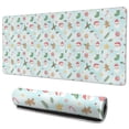 thumbnail image 1 of 35.4x15.7 Inch Gaming Mouse Pad, Non-Slip Stitched Rubber Desk Mat for Desktop & Laptop,Christmas Santa Gingerbread Man Sock Light Blue Pattern, 1 of 6