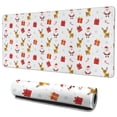 thumbnail image 1 of 35.4x15.7 Inch Gaming Mouse Pad, Non-Slip Stitched Rubber Desk Mat for Desktop & Laptop,Christmas Santa Reindeer Gift White Pattern, 1 of 6