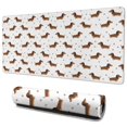 thumbnail image 1 of 35.4x15.7 Inch Gaming Mouse Pad, Non-Slip Stitched Rubber Desk Mat for Desktop & Laptop,Dachshund Paw Bone White Pattern, 1 of 6