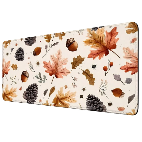 35.4x15.7 Inch Large Mouse Pad for Desk, Decorative Autumn Leaves Keyboard Mat, Non-Slip Rubber Base XXL Mousepad