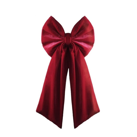 35.4x17.7 Inch Giant Red Velvet Christmas Bow, Extra Large Vintage Style Bow for Tree Topper and Wreath Decor, Outdoor Indoor Holiday Party Supplies (1PC-Dark Green)