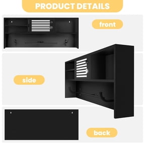 35.5"14.5"3.9" Metal Lockable Police Gear Rack with Lockbox Safe, Wall Mounted Tactical Gear Hanger, Hidden Gun Storage Cabinet for Home, Police Department
