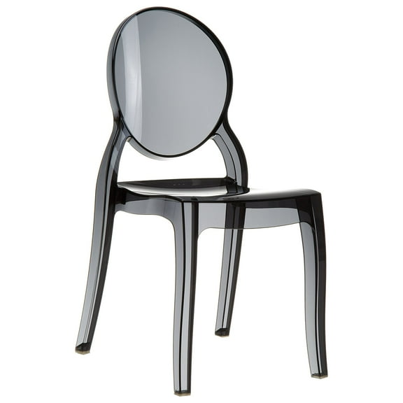 35.5" Black Transparent Outdoor Patio Bistro Chair