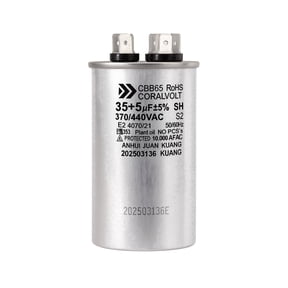 Coralvolt 35F + 5F 370/440V Dual Run Round HVAC Capacitor, CBB65, UL Rated, 1 Pack