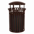thumbnail image 1 of 35.5 Gallon Outdoor Trash Receptacle with Rain canopy, Coffee, 1 of 1