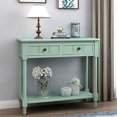 35.5 Inch Antique Entry Console Table with Drawers & Bottom Open Solid ...