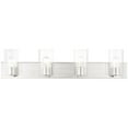 thumbnail image 1 of 35.5 inch 4 Light Brushed Nickel Bathroom Vanity light fixture with Clear Glass Shade, 1 of 8