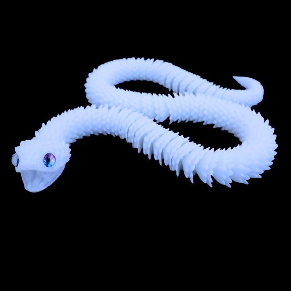 35.5-inch Oversized 3D Printed Snake Model with Movable Teeth and Flexible Joints, Reptile Animal Figurine, Stress Relief, Surprising and Magical Gift