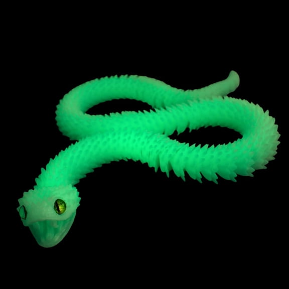 35.5-inch Oversized 3D Printed Snake Model with Movable Teeth and Flexible Joints, Reptile Animal Figurine, Stress Relief, Surprising and Magical Gift
