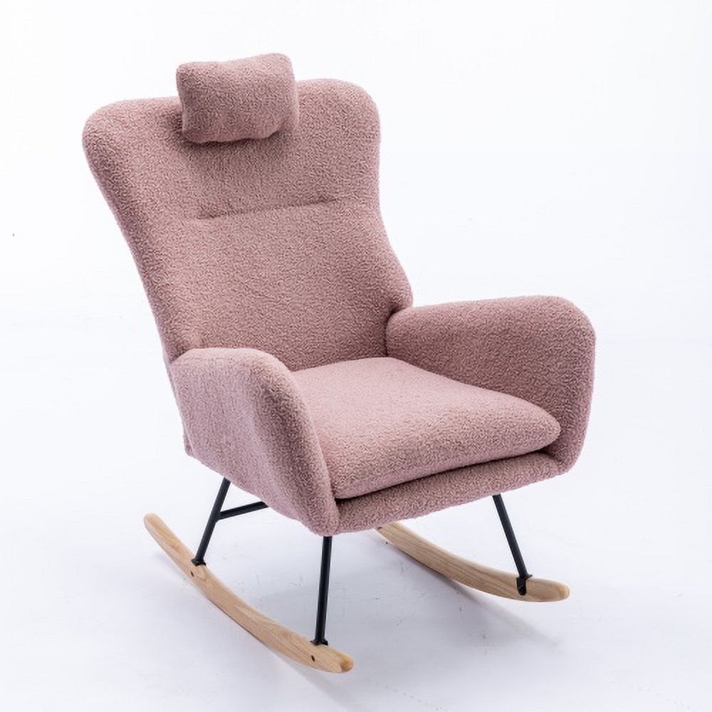 35.5 inch Rocking Chair, Soft Teddy Velvet Fabric Rocking Chair for ...