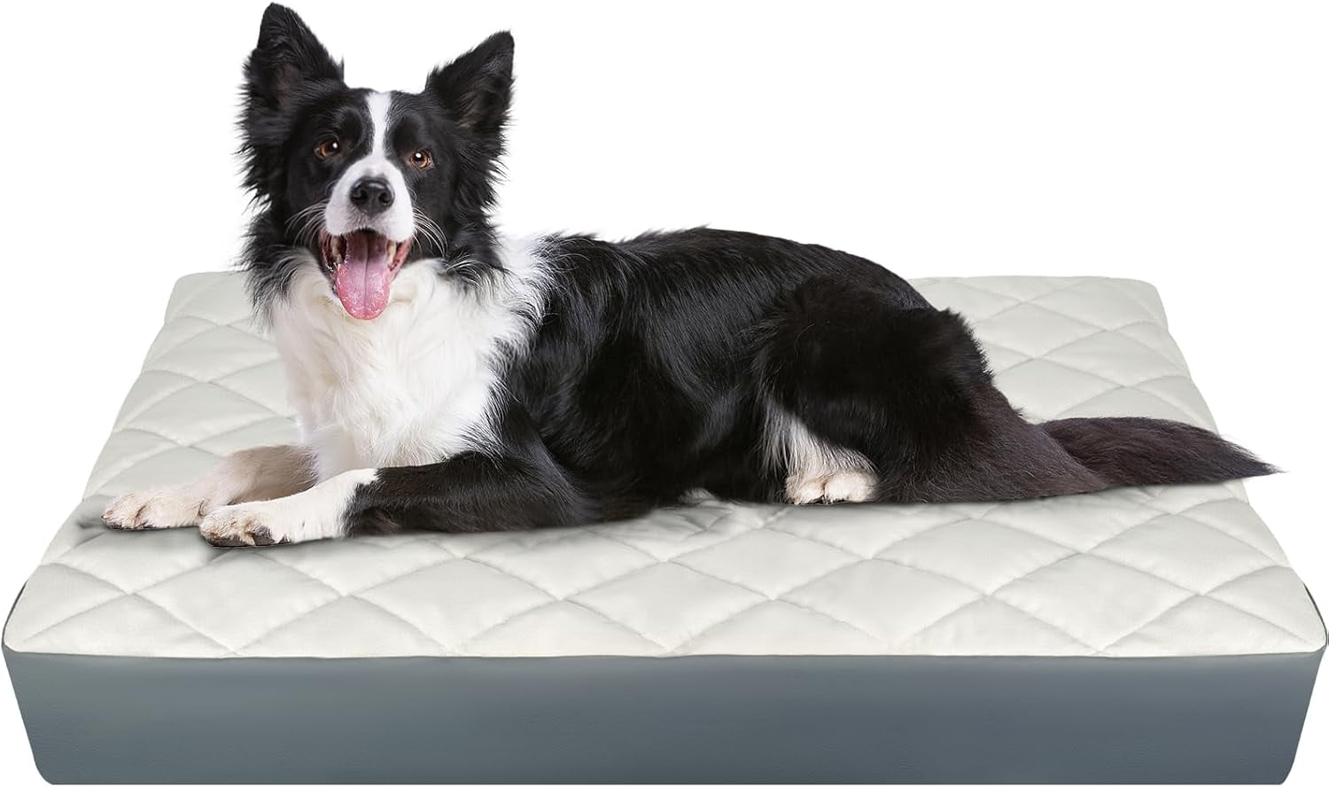 35.5" x 23.5" x 4.7" Large Orthopedic Dog Beds, Waterproof Faux Leather Memory Foam Dog Bed, Egg Crate Foam Support & Non-Slip Bottom Pet Beds for Medium Dogs and Large Dogs, Easy to Clean