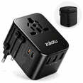thumbnail image 1 of 35.5W Universal Travel Adapter with 2 USB-C & 3 USB-A Ports, International Power Adapter with PD 3.0 & QC Fast Charging, 6-in-1 Worldwide Plug Adapter for USA EU UK AUS, Type A/C/G/I Travel Charger, 1 of 10