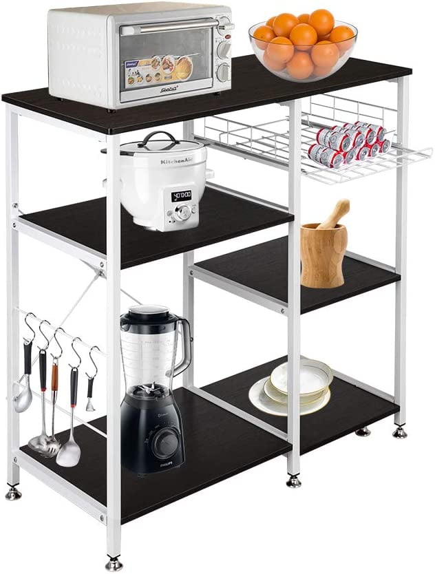 35.5inch Shelving Unit Bakers Rack Metal Storage Shelves Laundry Shelf