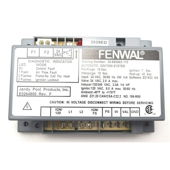 35-665942-113-0G IGNITION MODULE - EXACT FIT FOR FENWAL - REPLACEMENT PART BY NBK