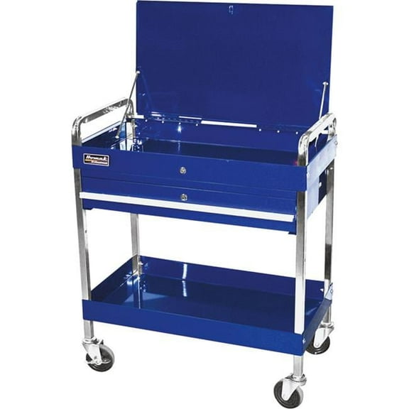 35.67 x 31.5 x 17.5 in. Professional 1 Drawer Service Cart - Blue