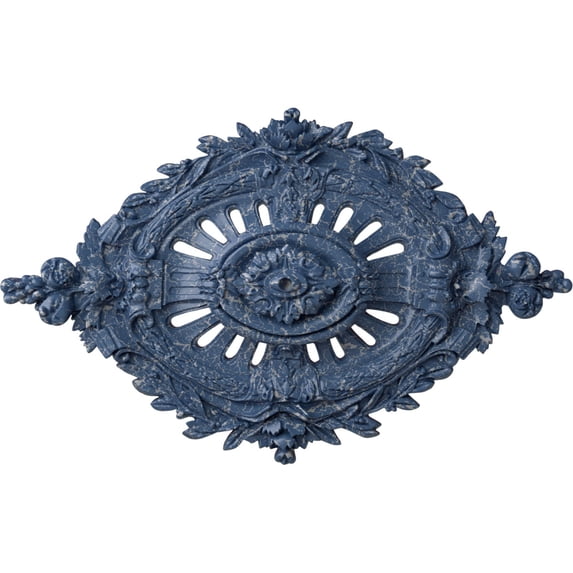 35 7/8"W x 22 1/2"H x 4 3/8"P Antonio Ceiling Medallion, Hand-Painted Americana Crackle