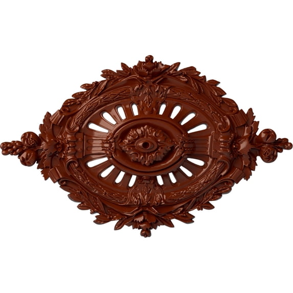 35 7/8"W x 22 1/2"H x 4 3/8"P Antonio Ceiling Medallion, Hand-Painted Firebrick
