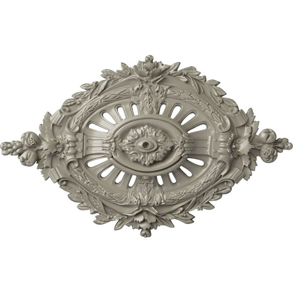 35 7/8"W x 22 1/2"H x 4 3/8"P Antonio Ceiling Medallion, Hand-Painted Pearl White