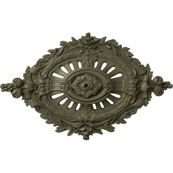 35 7/8"W x 22 1/2"H x 4 3/8"P Antonio Ceiling Medallion, Hand-Painted Spartan Stone