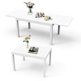 thumbnail image 1 of 35"-71" Adjustable Patio Table, Aluminum, White, , 4-6 Person, , Corrosion , Appealing Look White Adjustable, 4 - 6 Construction, 1 of 3