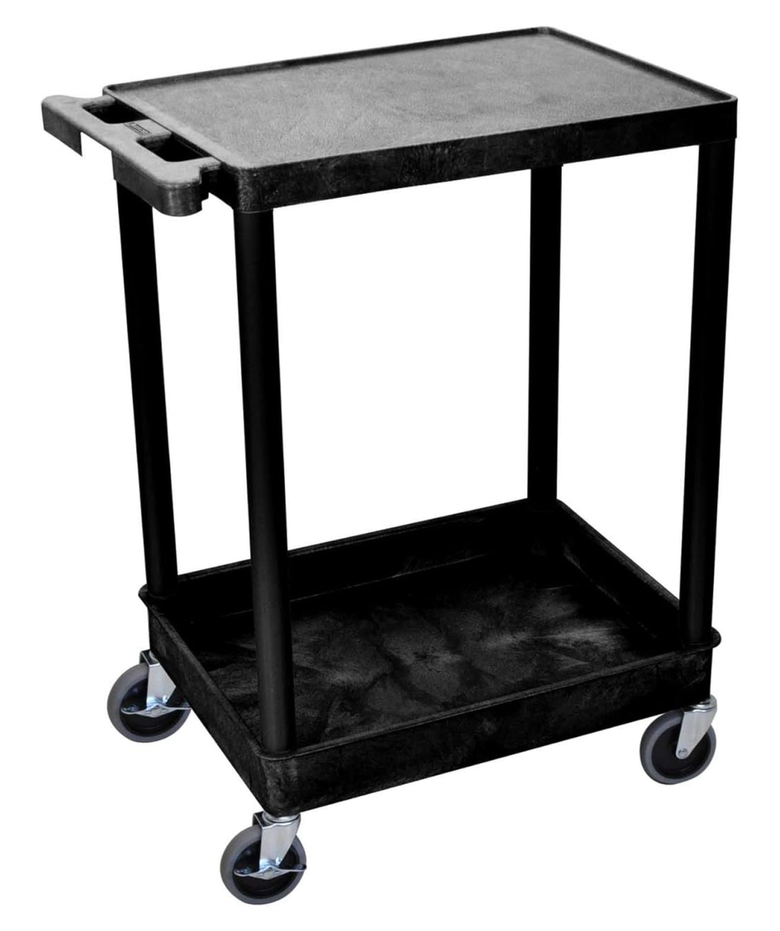 35.75" H Mobile Multipurpose Utility Cart with Flat Top, Tub Bottom