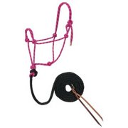 35-7800-R12 0.5 in. x 10 ft. Halter - Raspberry, Black & White
