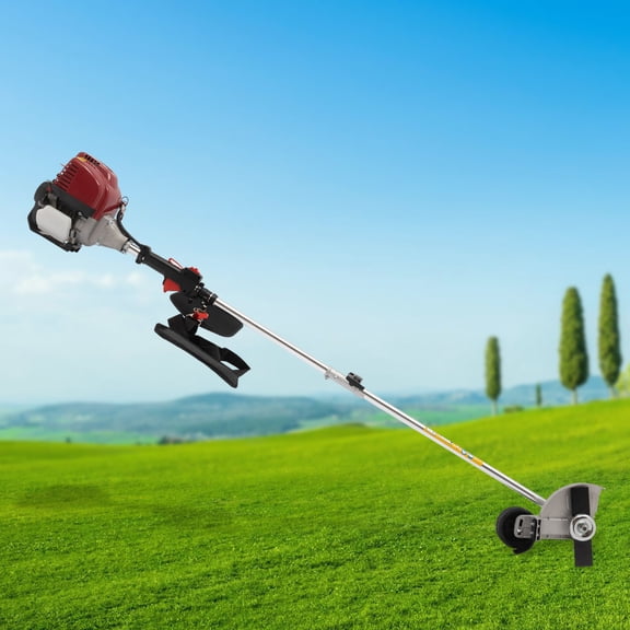 35.88cc 4-Cycle Gas Weed Wacker, 8500rpm High Speed Gas String Trimmer with 2-in-1 Cutting Head (Mowing Head + 2T Blade), Straight Shaft Brush Cutter for Grass Weeds Orchard Paddy Farm Garden