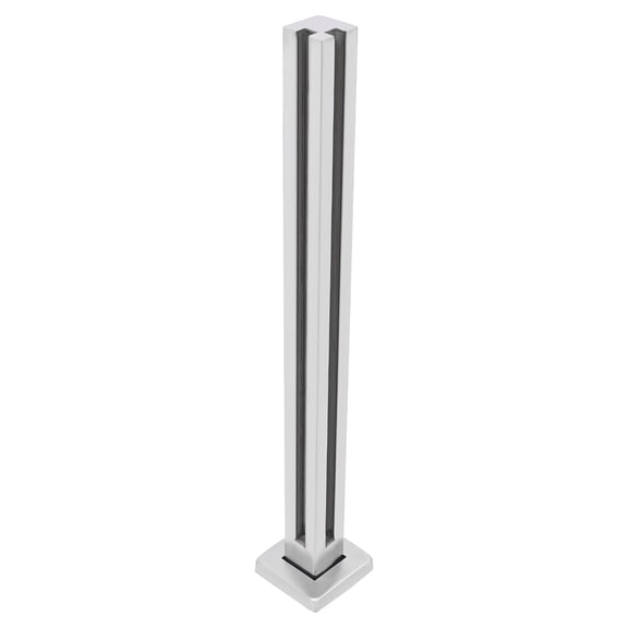 35.8in 304 Stainless Steel Glass Railing Post, End Balustrade Post for Balcony Deck Stair Indoor Outdoor Guardrail System