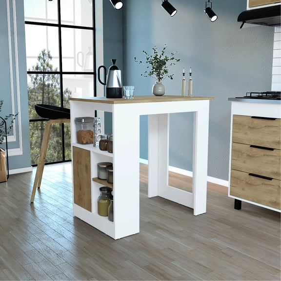 35.94in High, Pine Material - Effortless Assembly with Interlocking System - Modern Kitchen Decor - Attractive Kitchen Island