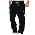 thumbnail image 1 of Authentics Men's Regular Fit Comfort Flex Waist Jean Men's Pocket Casual Straight-leg Pants Tracksuit Pants Full Length Pants Ndbuld,Black,M, 1 of 5