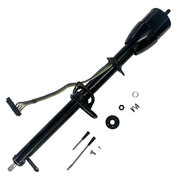 35" Black Manual Steering Column for 67-72 Chevy/GMC C10/C20 Pickup - R91006BK - 1" DD Shaft, 3/4" Spline, Includes Wiring & Seals