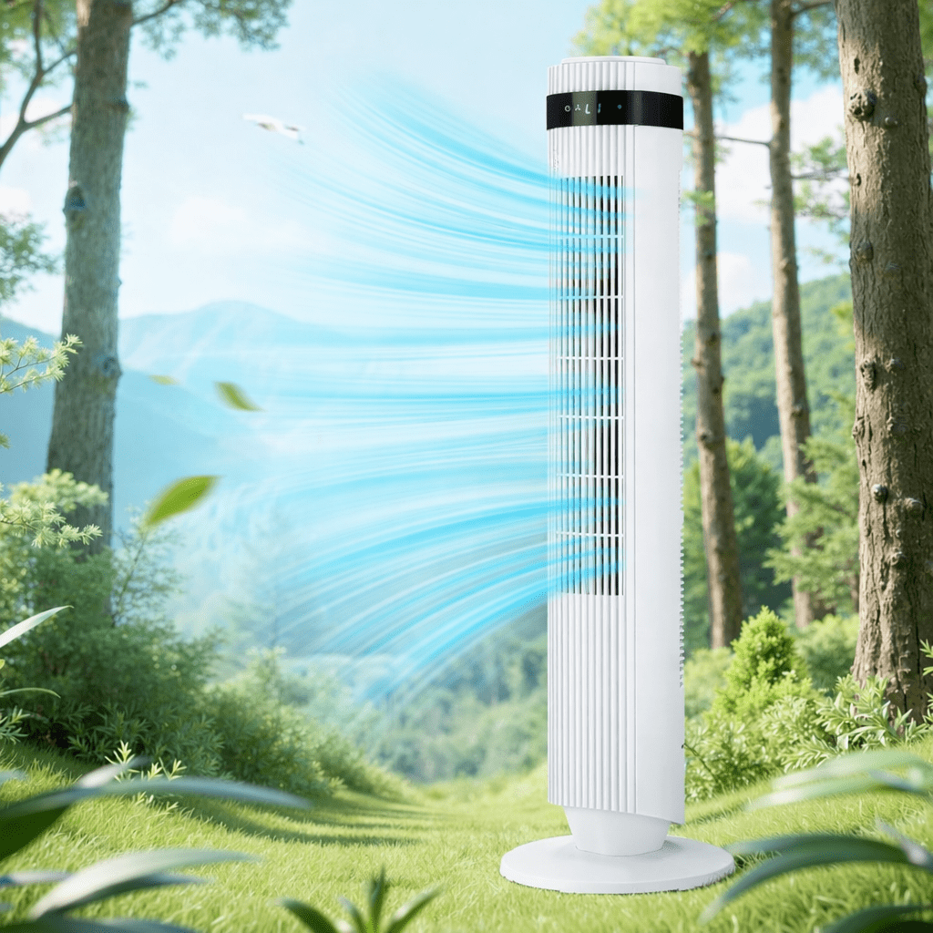 35" Bladeless Tower Fan - Ultra-Quiet 28dB for Bedroom Sleep 25 ft/s High Velocity Cooling w/ Remote 64° Wide Oscillation, 12H Timer, 5 Speeds, 4 Modes LED Display Standing Floor Fan - White