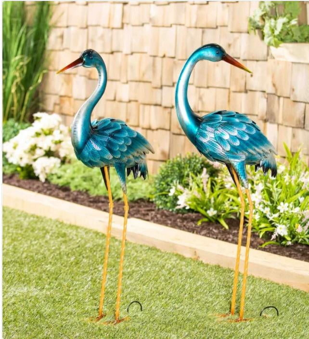 35 Blue Heron Statue Pair