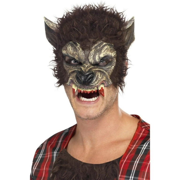 Werewolf Half Face Mask Adult Brown