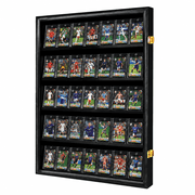 KCRasan 35 Graded Card Display Case, Wall Mount Lockable Shadow Box with UV Protection, for Football Basketball Baseball Trading Cards