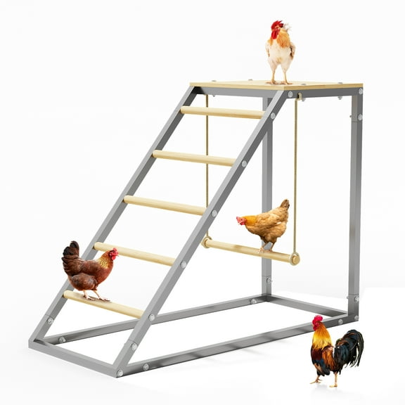 35" Chicken Perch, Heavy Duty Roosting Bars for Coop with Galvanized Frame, Easy to Clean Poultry Perch for Backyard Hens
